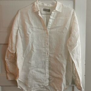 Everlane White Linen Button-Down Shirt